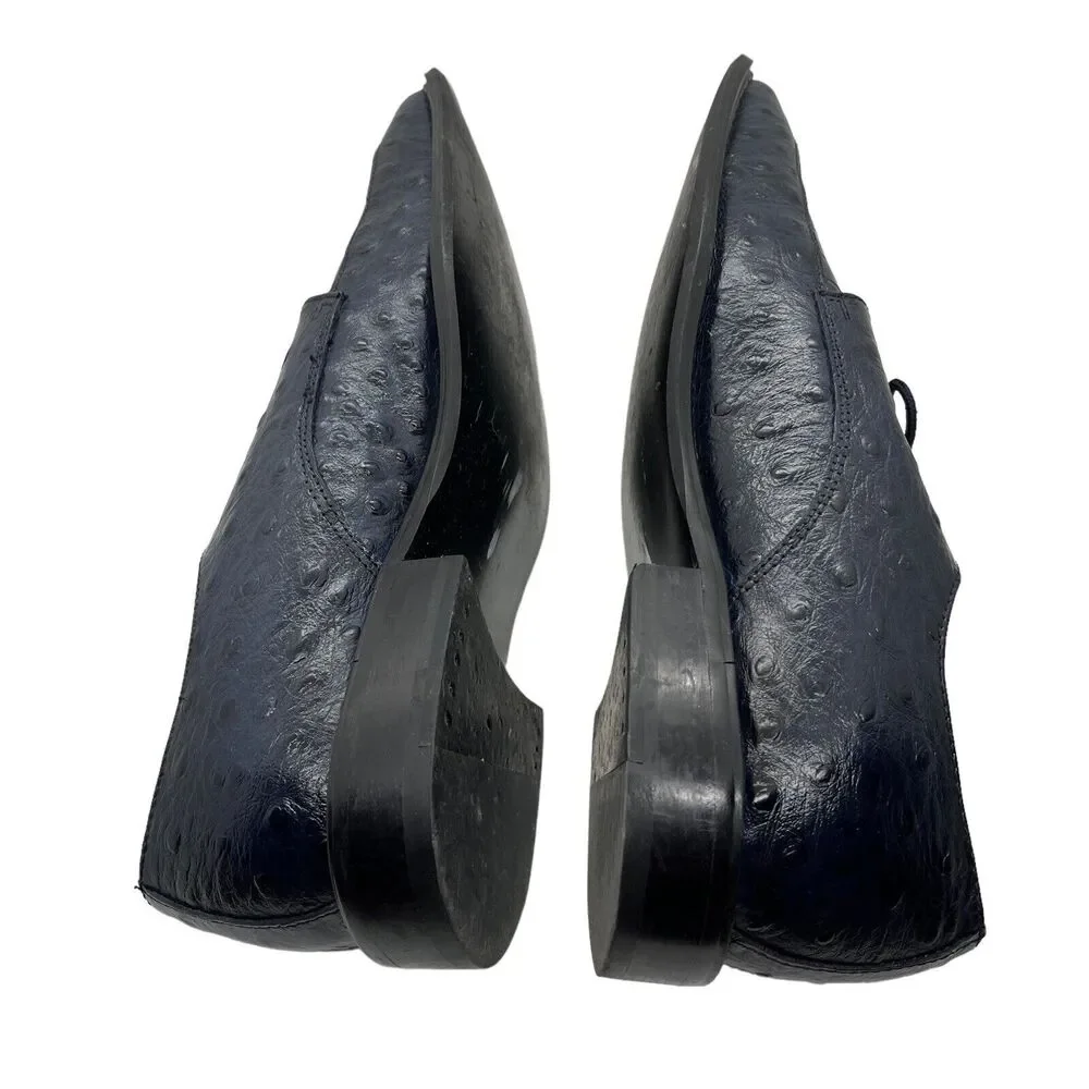 Marco Vicci Dress Shoes Titus Croc Embossed Tassel Mens Size 10 M Blue Vintage